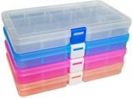 📦 duofire plastic organizer: adjustable divider storage box for jewelry, beads, and small accessories - removable grid compartment with 15 grids, available in 4 colors logo