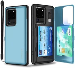 img 4 attached to 📱 SKINU Galaxy S20 Case Wallet Black with Concealed Credit Card Holder ID Slot Hard Cover, Strap, Mirror & USB Adapter for Samsung Galaxy S20 / S20 5G (2020) - Teal