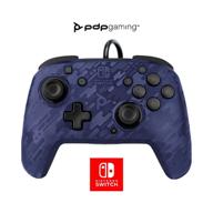 🎮 nintendo licensed pdp gaming faceoff deluxe+ wired switch pro controller - ergonomic customizable gamepad with blue camo design logo