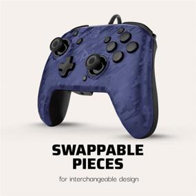 img 3 attached to 🎮 Nintendo Licensed PDP Gaming Faceoff Deluxe+ Wired Switch Pro Controller - Ergonomic Customizable Gamepad with Blue Camo Design