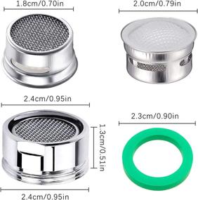 img 3 attached to 🚿 4PCS Kitchen and Bathroom Faucet Aerator with Brass Housing, 2 Packs of Aerator Filter Replacement Parts – 15/16 inch 24mm External Thread Aerator Faucet Filter with Gasket for Enhanced Kitchen and Bathroom Experience