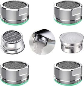 img 4 attached to 🚿 4PCS Kitchen and Bathroom Faucet Aerator with Brass Housing, 2 Packs of Aerator Filter Replacement Parts – 15/16 inch 24mm External Thread Aerator Faucet Filter with Gasket for Enhanced Kitchen and Bathroom Experience