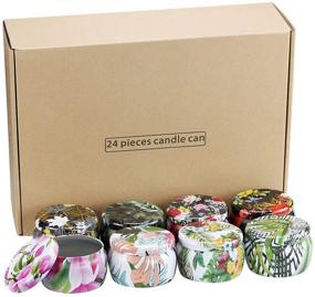 img 1 attached to 🕯️ Set of 24 Recyclable Empty Candle Jars with Lids - 8.8 oz Candle Containers Bulk - 12 Floral Patterns - Ideal for Candle Making, Storage, and More