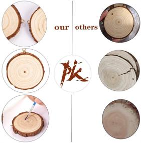 img 2 attached to 🪵 SENMUT 20 Pcs Natural Wood Slices - 3.5-4 Inch Wooden Circles for Crafts, Coasters, Christmas Ornaments - Unfinished Wood Rounds for DIY Arts and Crafts - Small Eye Screws PreInstalled - Wood Kit