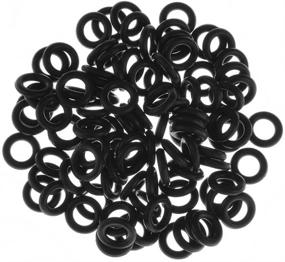 img 1 attached to 🔥 Best Deal: PiercingJ 100pcs Black O-Ring Ear Piercing Gauge Kit - 14G to 00G Sizes: 1/2" and 3/4