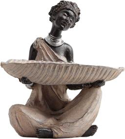 img 4 attached to 🕯️ Leekung African Candle Tealight Holder: Statues and Sculptures for Home Decor with African Culture Figurines in Antique Woodstone Color