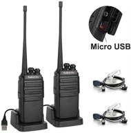 📞 radioddity ga-2s walkie talkies с дальней дальностью действия: аккумуляторные, зарядка через usb, 2 штуки с наушником логотип