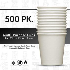 img 2 attached to 🥤 500-Pack 3 oz Paper Cups - Disposable Espresso and Bathroom Cups - Mouthwash and Small Paper Cups - 3 oz Bathroom and Small Cups