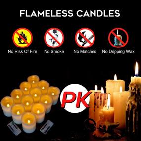 img 1 attached to 🕯️ Eloer 12-Pack Flameless Candles: Battery-Operated Pillars with Ivory Drip-Less Real Wax & Remotes - 24H Timer, 3"x4