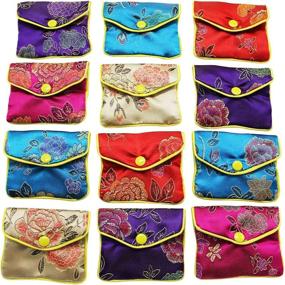 img 4 attached to 🎁 MorTime Jewellery Jewelry Silk Purse Pouch Gift Bags - Pack of 12 (Small), Multiple Colors