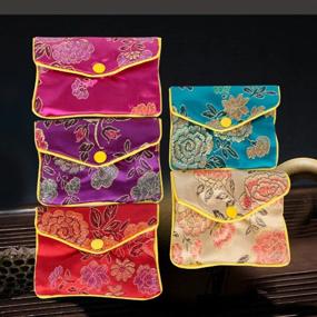 img 2 attached to 🎁 MorTime Jewellery Jewelry Silk Purse Pouch Gift Bags - Pack of 12 (Small), Multiple Colors