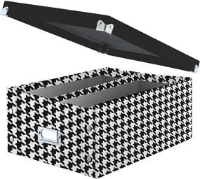 img 4 attached to 📀 Snap-N-Store DVD & CD Storage Box - Double Wide Box for 330 Discs - Houndstooth Design