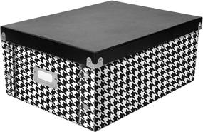 img 2 attached to 📀 Snap-N-Store DVD & CD Storage Box - Double Wide Box for 330 Discs - Houndstooth Design