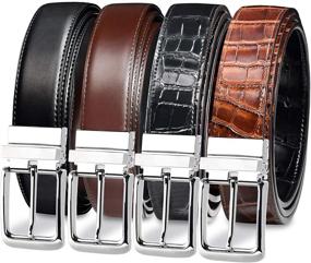 img 4 attached to 🐄✨ Premium Reversible Cowhide Bovine Crocodile Leather Men's Accessories: Versatile and Stylish