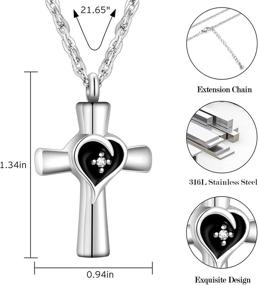 img 3 attached to XIUDA Cross Urn Necklace: Elegant Ash Cremation Jewelry for Eternal Memorials