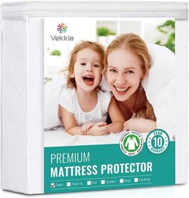img 4 attached to Vekkia Organic Waterproof Mattress Protector