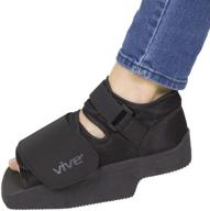 👞 vive wedge post-op shoe - offloading boot for heel or ankle pain - medical foot recovery for bone or soft tissue surgery, fracture, plantar fasciitis, ulcerations, feet (men's size up to 6.5/women's size 6-8) логотип