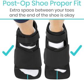 img 1 attached to 👞 Vive Wedge Post-Op Shoe - Offloading Boot for Heel or Ankle Pain - Medical Foot Recovery for Bone or Soft Tissue Surgery, Fracture, Plantar Fasciitis, Ulcerations, Feet (Men's Size up to 6.5/Women's Size 6-8)