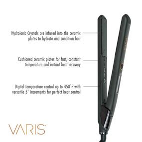 img 3 attached to 🔥 VARIS 1 Inch Professional Ceramic Flat Iron with Digital Temperature Control - Creative Energy Smoother