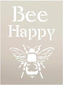 img 3 attached to Bee Happy Stencil by StudioR12 | Reusable Mylar Template for Painting Wood Signs, Rustic Quote Home Decor, Garden Ornaments, Porch Decors | DIY Honey Word Art Gift, Journal, Scrapbook | Choose Size: Small to Extra Large