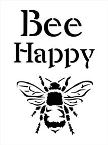 img 2 attached to Bee Happy Stencil by StudioR12 | Reusable Mylar Template for Painting Wood Signs, Rustic Quote Home Decor, Garden Ornaments, Porch Decors | DIY Honey Word Art Gift, Journal, Scrapbook | Choose Size: Small to Extra Large