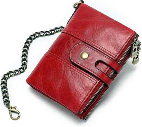 img 4 attached to 👔 Men's Accessories: Genuine Leather Bifold Wallets with Keychain