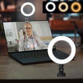 img 4 attached to 💡 Enhance Your Online Presence with the 6” Ring Light for Laptop - Perfect for Video Conferencing, Remote Work, Live Streaming, Teaching, and Recording