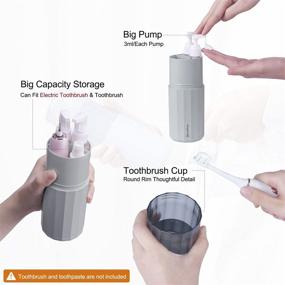 img 2 attached to 🧳 Gray ZhenNian Travel Toothbrush Cup with 6-in-1 Wash Set, Storage Case, Multifunctional Toiletry Kits and Cosmetic Container for Electric Toothbrush, Toothpaste, Sanitizer, Lotion, Skincare, Soap, and Makeup