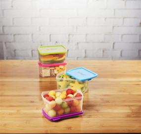 img 1 attached to 🍱 Multicolor Set of 4 Fit & Fresh Portion Control Containers with Reusable Ice Packs - 2-Cup Size