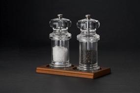 img 1 attached to 🌰 Cole and Mason Brown Wood Salt and Pepper Mill Tray