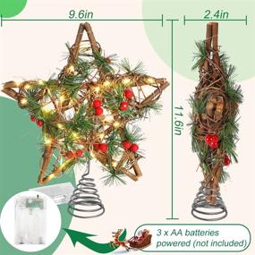 img 1 attached to 🎄 Twinkling Christmas Star Tree Topper: 30-Light Rattan Xmas Decor for Indoor Delight