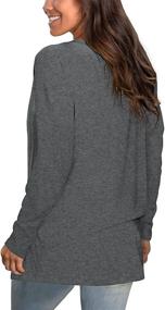 img 1 attached to CALOER Women's Casual Sweatshirts: Long Sleeve V 👚 Neck Shirts Oversized with Pocket and Side Split Tunic Tops