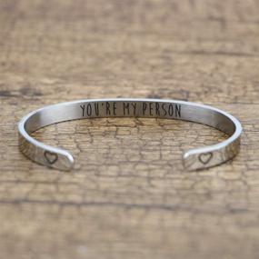 img 3 attached to 🎁 JoycuFF Bracelets: Inspiring Mantra Cuff Bangles for Women – Special Gifts for Friends & Birthdays