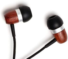 img 4 attached to Symphonized GLXY Premium Genuine Wood In-Ear Noise-Isolating Headphones With Mic And Nylon Cable (Cherry)