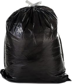 img 1 attached to 🗑️ Plasticplace 32-33 Gallon Trash Bags │ Heavy-Duty 1.2 Mil │ Drawstring Garbage Can Liners │ 33” x 39”, Black, 100 Count