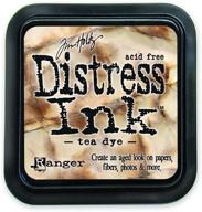 🎨 ranger tim holtz distress ink pad - tea dye (dis-19510): versatile and high-quality crafting essential logo