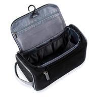 premium travel toiletry bag organizer: jiemei hanging wash bag for men and women - dark black perfection logo