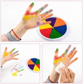 img 3 attached to 🎨 Mewtogo 6 Pack 6 Colors Ink Pads: Fun DIY Finger Color-Painting Craft Cardmaking for Kids Montessori Learning Education Toys