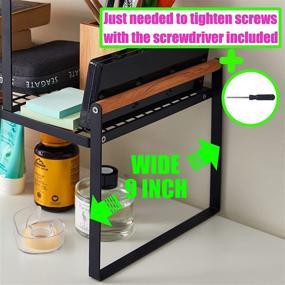 img 3 attached to 📦 DOTORYDESIGN 2-Pack Wide Shelf Organizer - Stackable Space Saving Countertop Shelf with Screwdriver - Ideal for Cupboard, Cabinet, and Kitchen Storage – Black