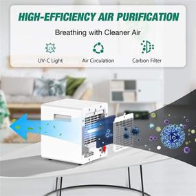 img 3 attached to 🌬️ TRUSTECH UV Air Purifier for Home - Powerful UVC Light Sanitizer for Allergy Relief and Clean Air, Eliminating Dust, Mold, Odors, Smoke, Pollen, and Pet Dander, 322sq.ft Coverage, Perfect for Office, Kitchen, Bedroom, and Large Room