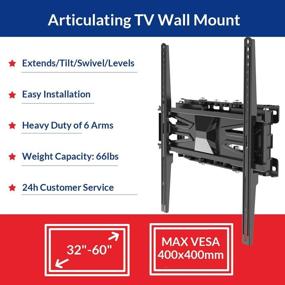img 2 attached to FLEXIMOUNTS A22: Full Motion TV Wall Mount Bracket for 32-60 Inch 4K HD LED LCD Screens - Tilt, Swivel - Black