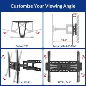 img 3 attached to FLEXIMOUNTS A22: Full Motion TV Wall Mount Bracket for 32-60 Inch 4K HD LED LCD Screens - Tilt, Swivel - Black