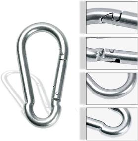 img 2 attached to 🔑 Premium Stainless Steel Carabiner-Keychain Set of 4 for Outdoor Activities – Camping, Fishing, Traveling, Hiking and More (Not for Climbing)