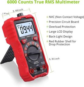 img 2 attached to 🔧 High Precision CAMWAY Digital Multimeter: True RMS, Auto Ranging, NCV, AC/DC Voltage, Current, Resistance, Temperature, Backlight LCD, Multi-Tester Probe & Crocodile Clip