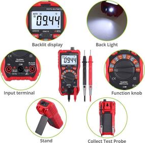 img 3 attached to 🔧 High Precision CAMWAY Digital Multimeter: True RMS, Auto Ranging, NCV, AC/DC Voltage, Current, Resistance, Temperature, Backlight LCD, Multi-Tester Probe & Crocodile Clip