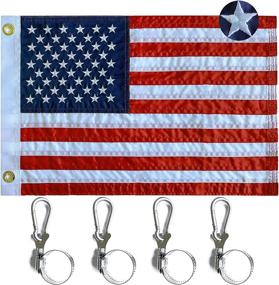 img 4 attached to 🚤 WDGG Boat Flag 12x18 Inch - American Flag with 4 Pole Kit, 50 Embroidery Stars, 2 Brass Grommets - Durable & Fade Resistant US Boat Flag for Boat, Yacht, Car