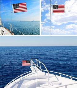 img 3 attached to 🚤 WDGG Boat Flag 12x18 Inch - American Flag with 4 Pole Kit, 50 Embroidery Stars, 2 Brass Grommets - Durable & Fade Resistant US Boat Flag for Boat, Yacht, Car