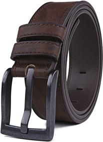 img 4 attached to 👔 Timeless Elegance: Belts Classic Stitched Large Regular