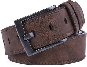 img 3 attached to 👔 Timeless Elegance: Belts Classic Stitched Large Regular