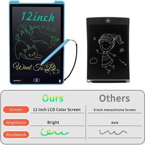img 3 attached to Newnaivete 12 Inch Colorful LCD Writing Tablet: Erasable Electronic Doodle Board for Kids - Educational Toy and Gift for Ages 3-8